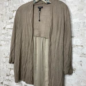 EXPRESS Taupe Sheer Back Cardigan